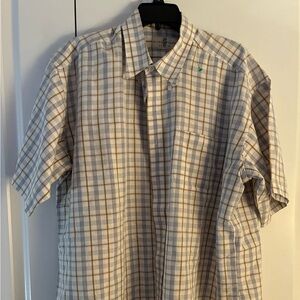 Classic Beige Plaid Button Down Shirt